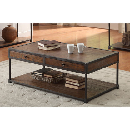 Ashwin Transitional Storage Coffee Table in Antique Oak - living-essentials