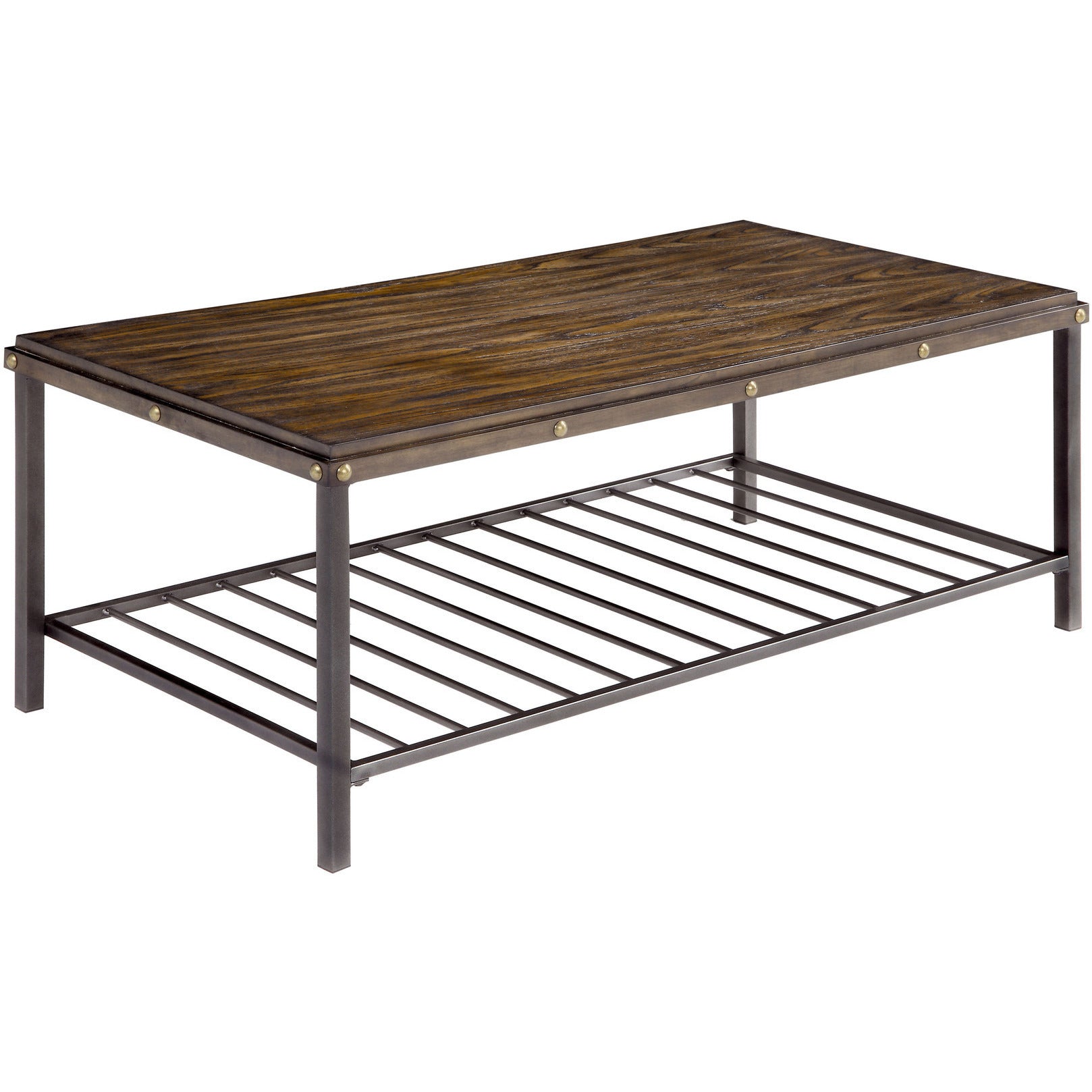 Lida Transitional 3-Piece Coffee and End Table Set in Dark Oak - living-essentials
