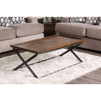 Jayda Transitional Tray Top Coffee Table in Medium Weathered Oak - living-essentials