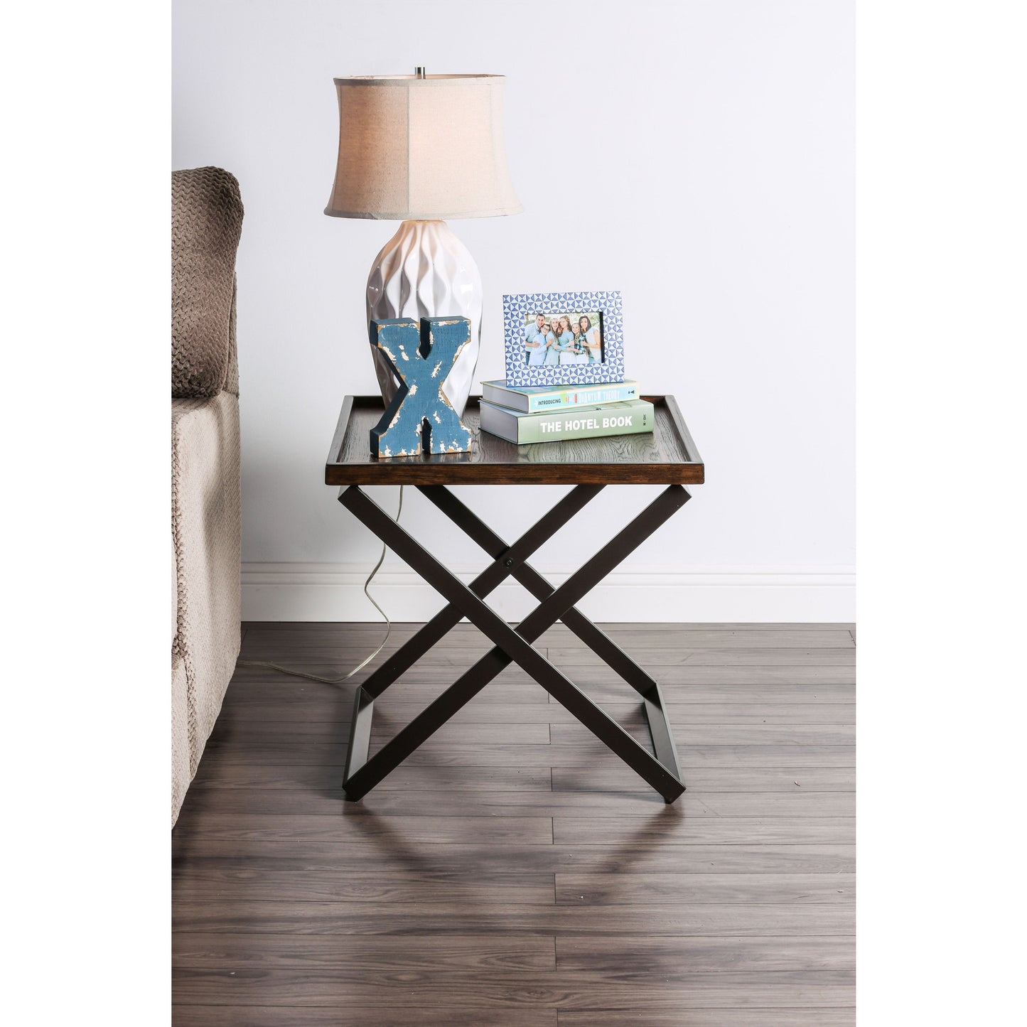 Jayda Transitional End Table in Weathered Medium Oak - living-essentials