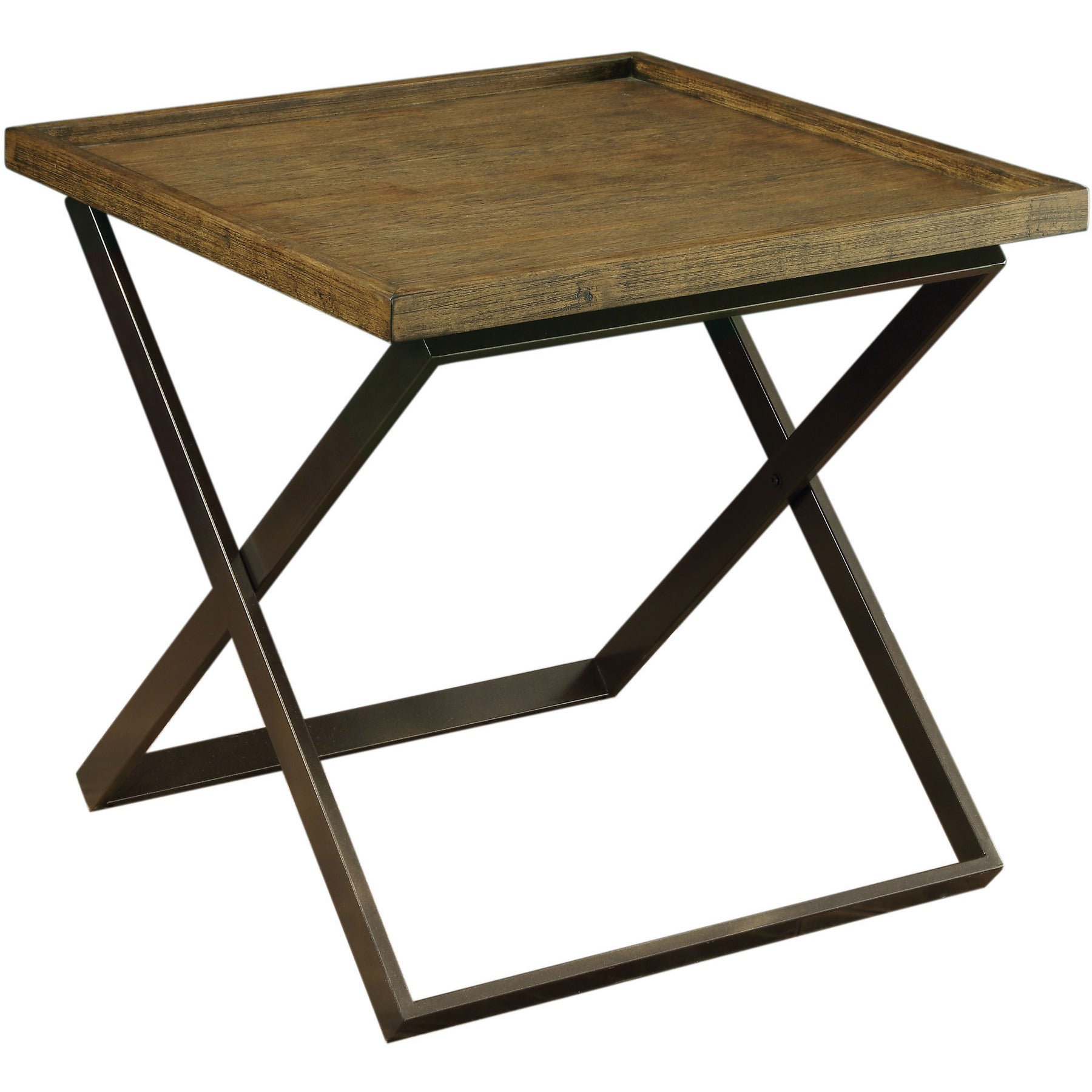 Jayda Transitional End Table in Weathered Medium Oak - living-essentials