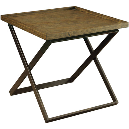 Jayda Transitional End Table in Weathered Medium Oak - living-essentials