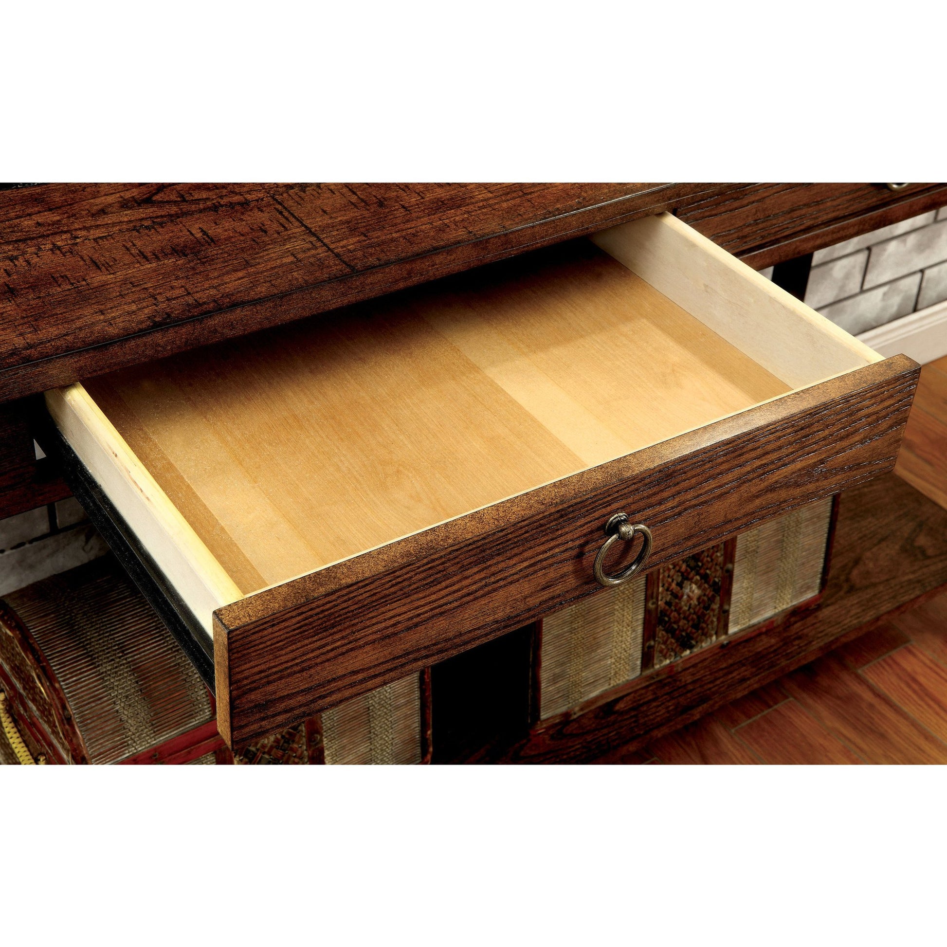 Rocco Transitional Plank Style Sofa Table in Medium Weathered Oak - living-essentials