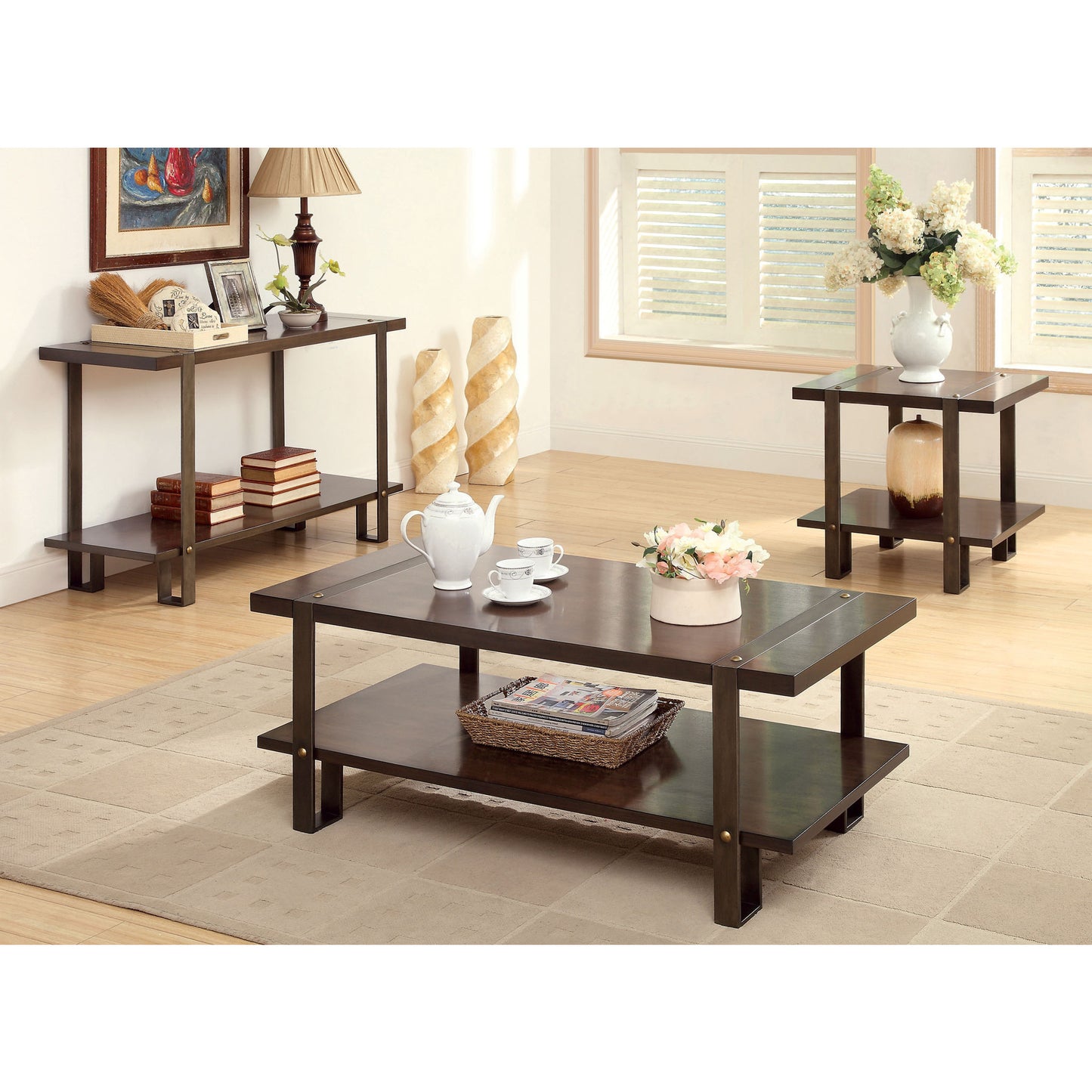 Owen Transitional Coffee Table in Dark Oak - living-essentials