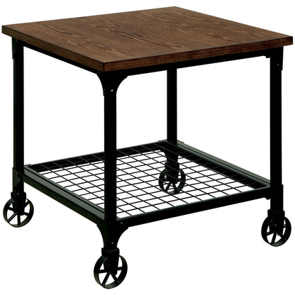 Donnell Transitional 3-Piece Coffee and End Table Set in Medium Oak - living-essentials