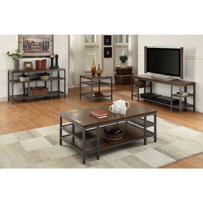 Bartoll Transitional Tiered 60-Inch TV Console in Dark Oak - living-essentials