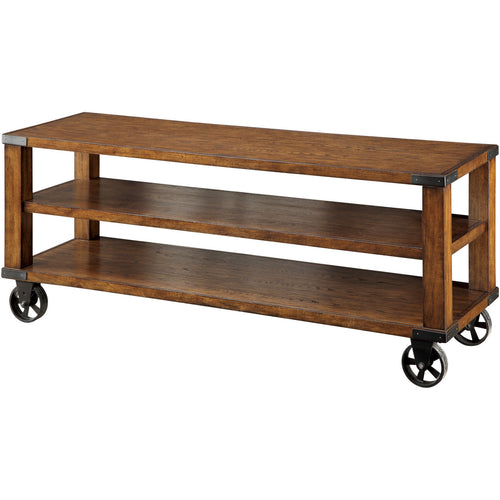 Huntley Transitional 60-Inch TV Console in Dark Oak - living-essentials