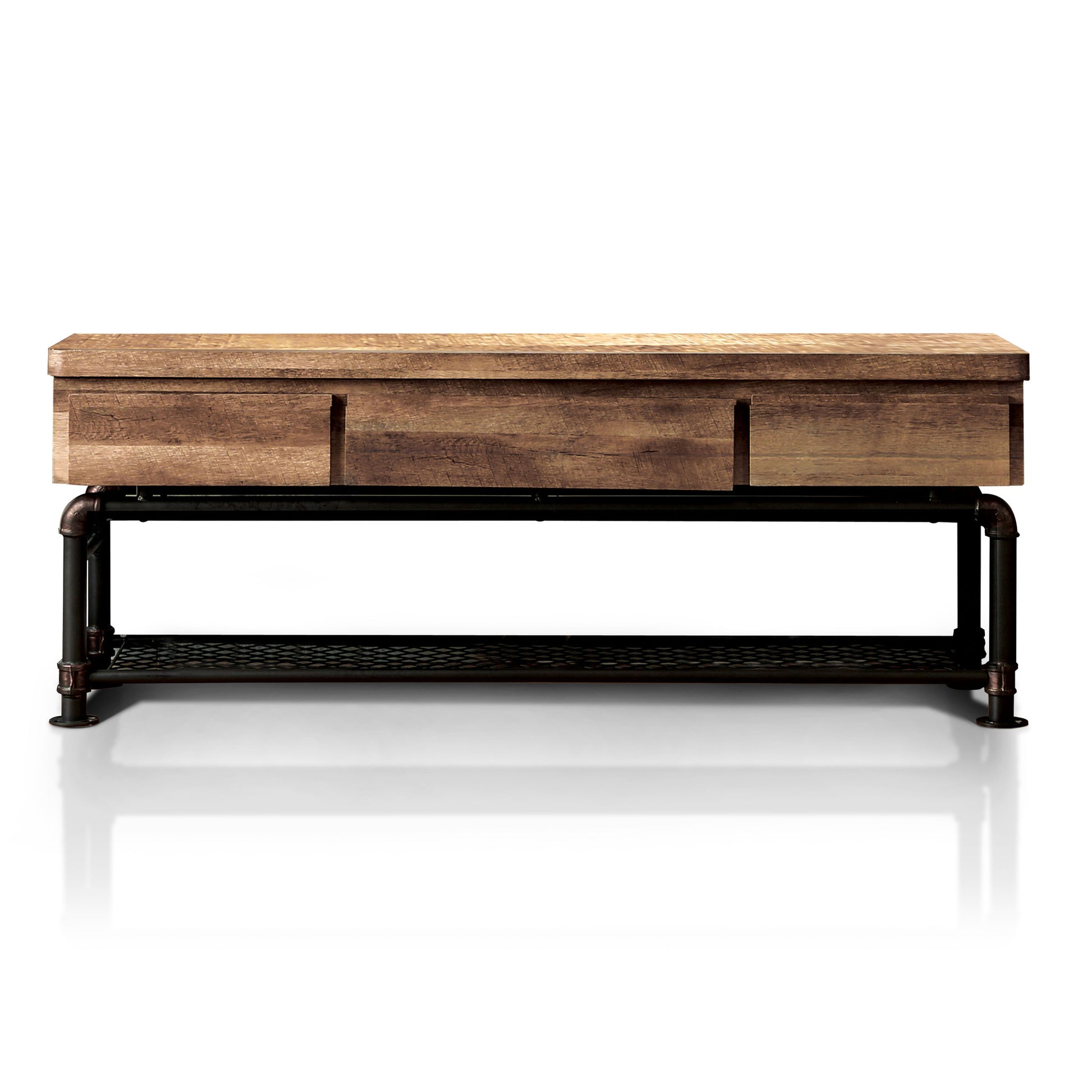 Arleen Industrial TV Stand in Antique Black - living-essentials