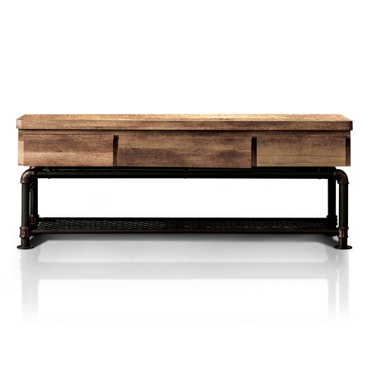 Arleen Industrial TV Stand in Antique Black - living-essentials