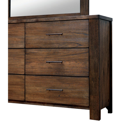 Saige Transitional Dresser and Mirror Set in Oak - living-essentials