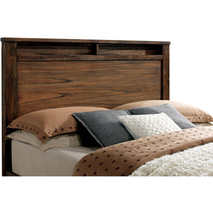 Saige Transitional King Storage Platform Bed in Oak - living-essentials