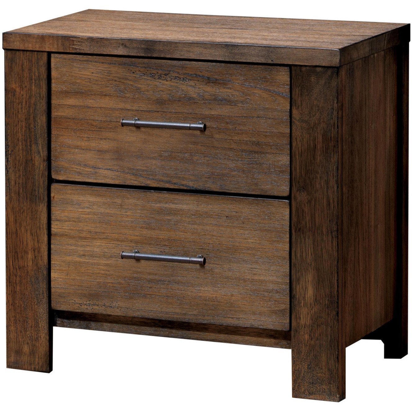 Saige Transitional 2-Drawer Nightstand in Oak - living-essentials