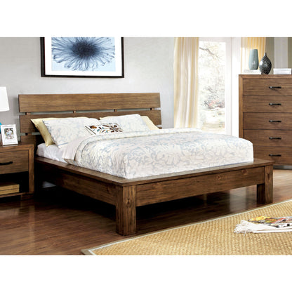 Walin Transitional California King Platform Bed in Reclaimed Pine Wood - living-essentials