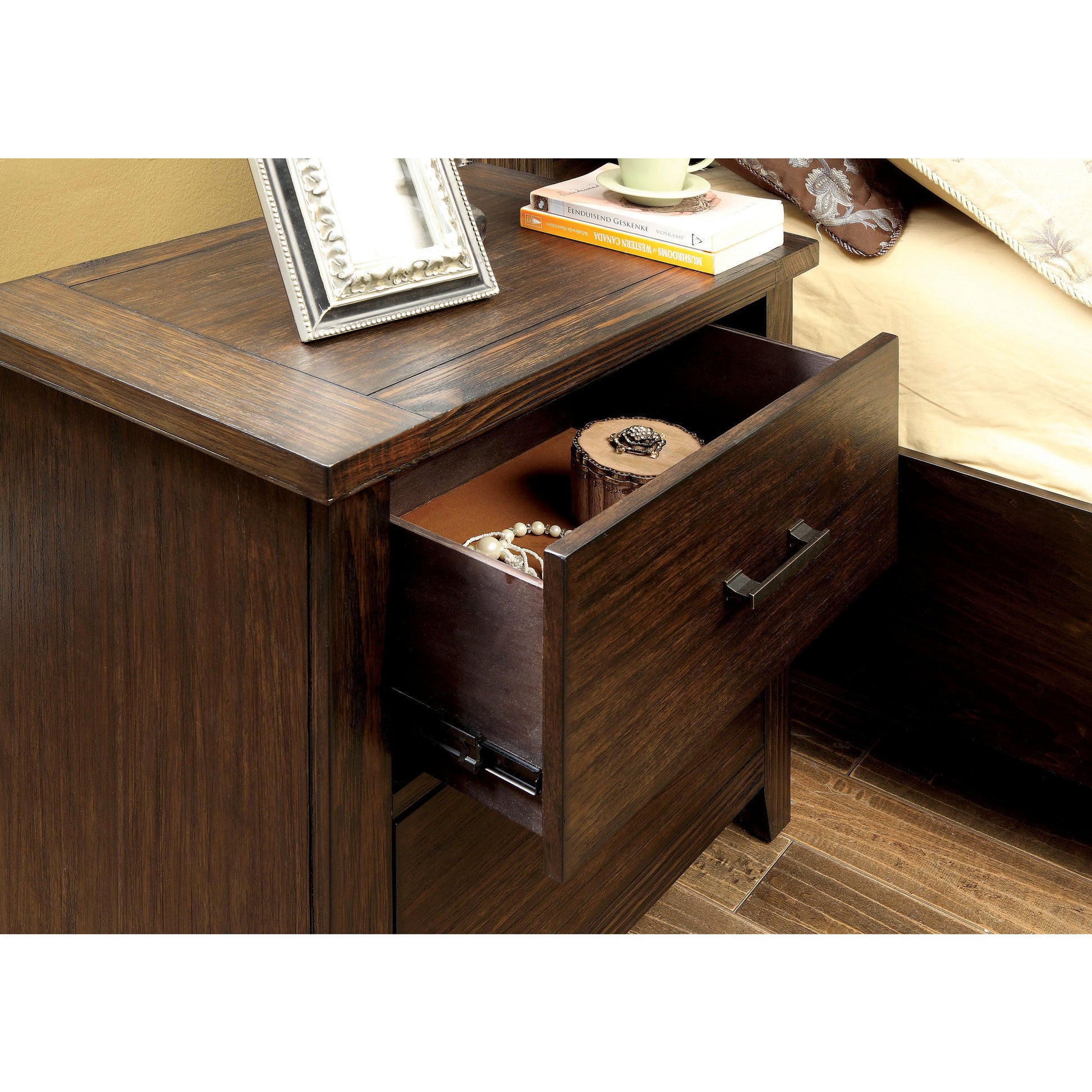 Kellen Transitional 2-Drawer Nightstand in Espresso - living-essentials