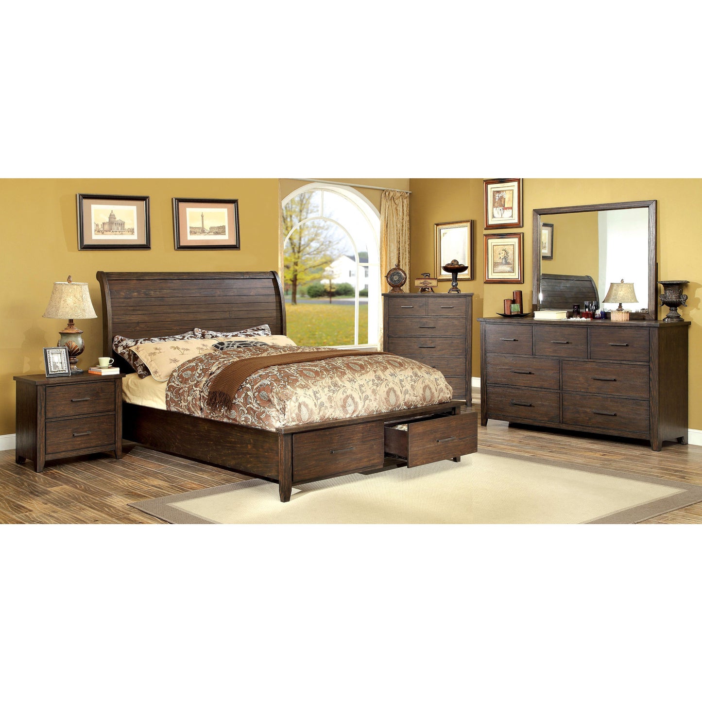 Kellen Transitional 2-Drawer Nightstand in Espresso - living-essentials