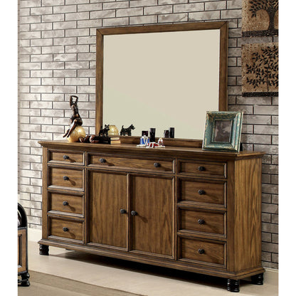 Yeller Industrial Dresser and Mirror Set in Dark Oak - living-essentials