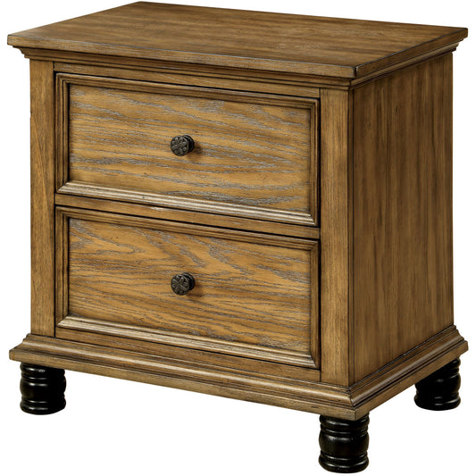 Yeller Industrial 2-Drawer Nightstand in Dark Oak - living-essentials