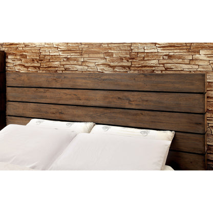 Boggs Transitional Low Profile California King Bed in Rustic Natural Tone - living-essentials