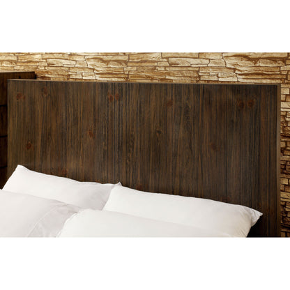Verda Transitional Low Profile California King Bed in Rustic Natural Tone - living-essentials