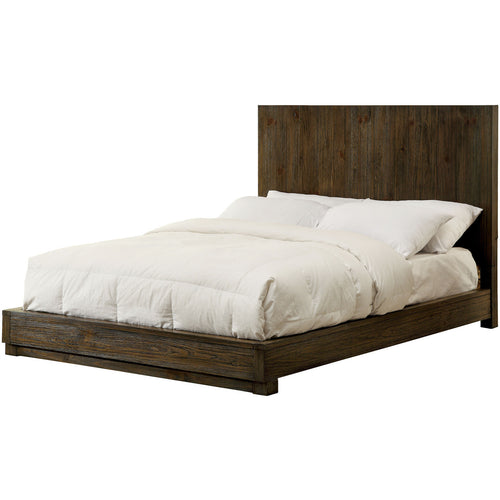 Verda Transitional Low Profile California King Bed in Rustic Natural Tone - living-essentials