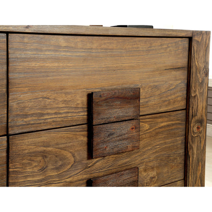 Moline Transitional Dresser and Mirror Set in Rustic Natural Tone - living-essentials