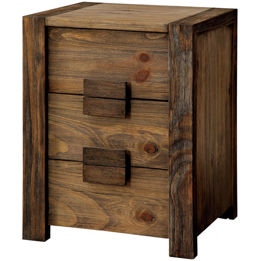 Moline Transitional 2-Drawer Nightstand in Rustic Natural Tone - living-essentials