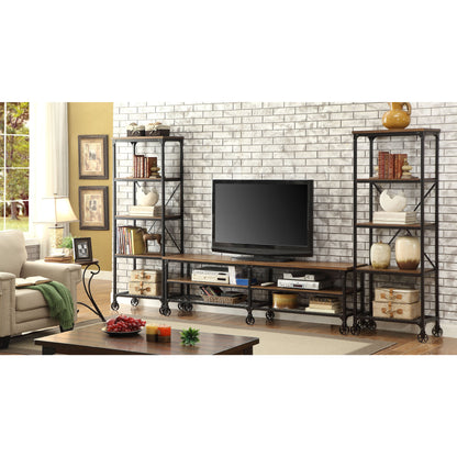 Noelia Industrial Small Bookshelf in Medium Oak - living-essentials