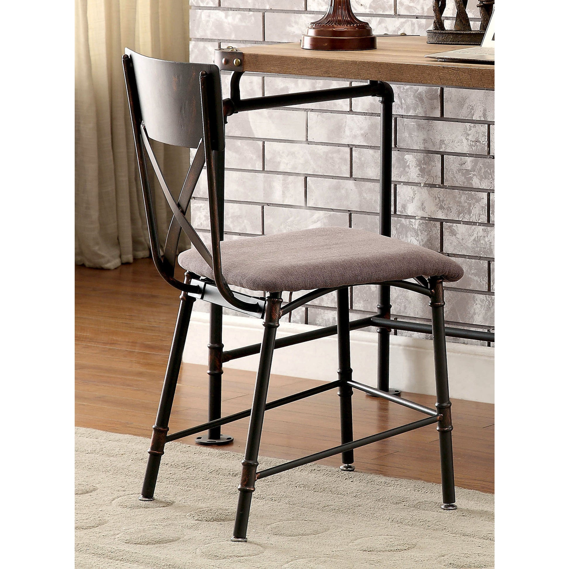 Stefan Industrial Fabric Chair in Antique Black - living-essentials