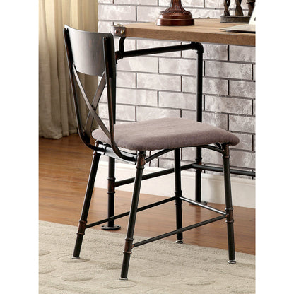 Stefan Industrial Fabric Chair in Antique Black - living-essentials