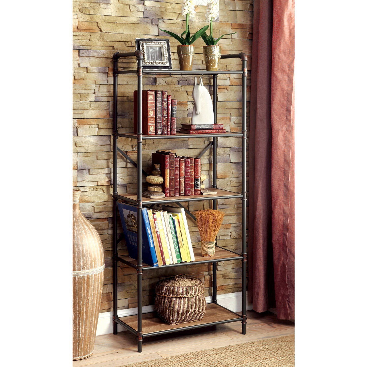 Irvin Industrial Large Display Shelf in Antique Black - living-essentials