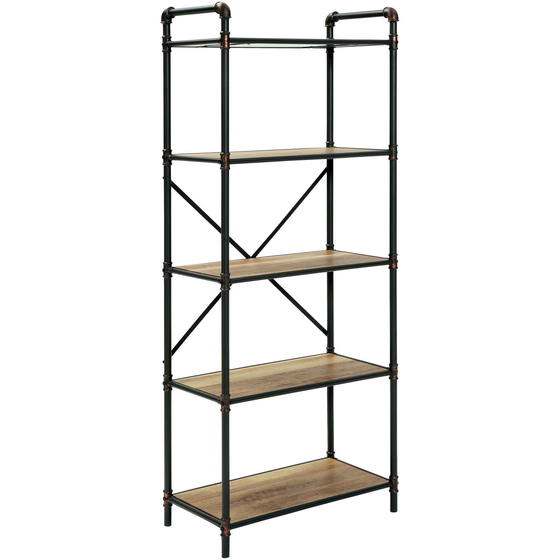 Irvin Industrial Large Display Shelf in Antique Black - living-essentials
