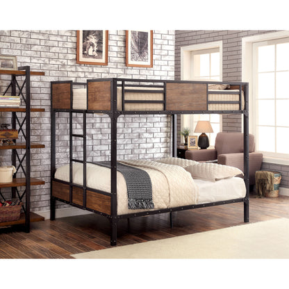 Joie Industrial Full Over Full Bunk Bed in Black - living-essentials