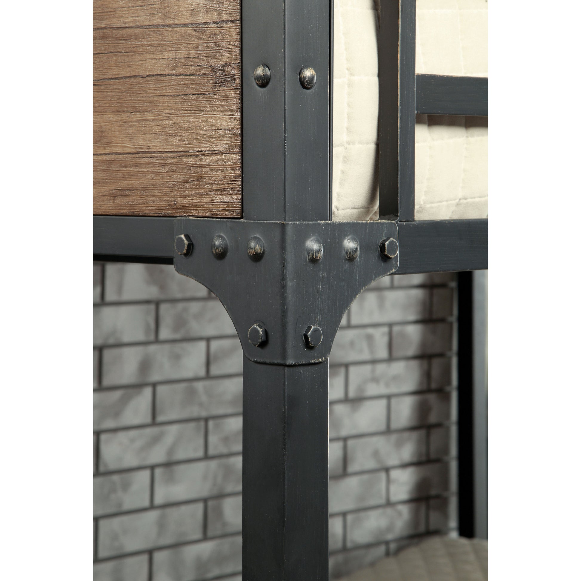 Joie Industrial Full Over Full Bunk Bed in Black - living-essentials