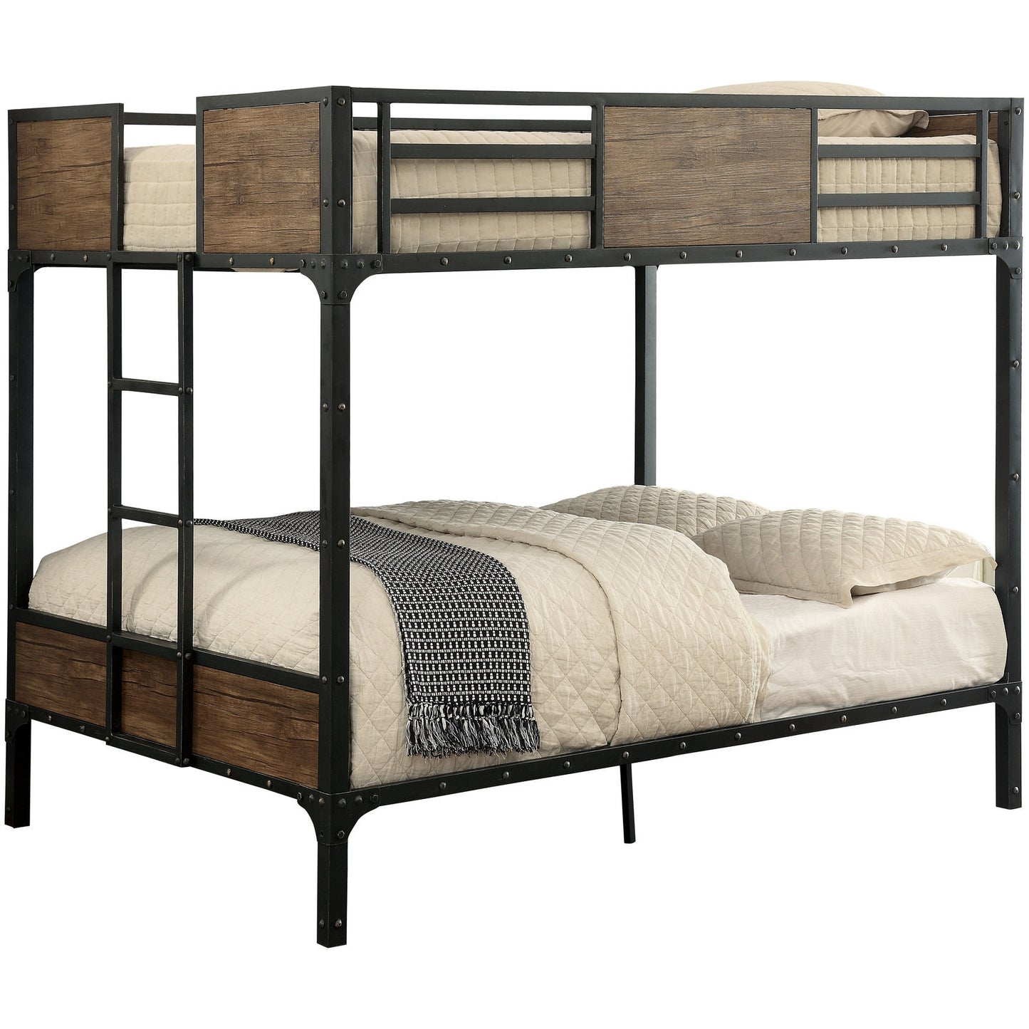 Joie Industrial Full Over Full Bunk Bed in Black - living-essentials