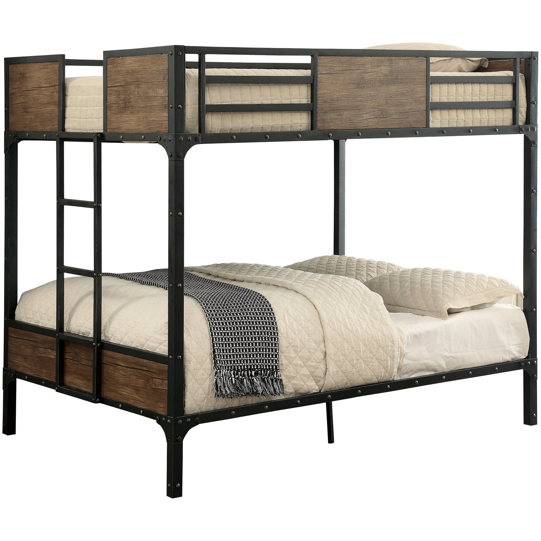 Joie Industrial Full Over Full Bunk Bed in Black - living-essentials