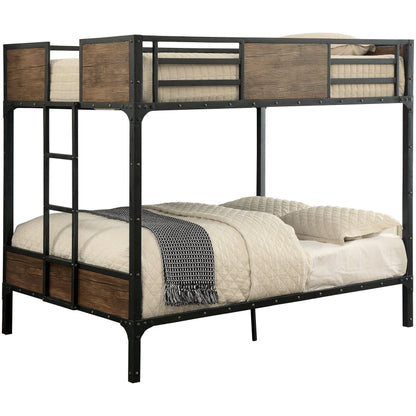 Joie Industrial Full Over Full Bunk Bed in Black - living-essentials