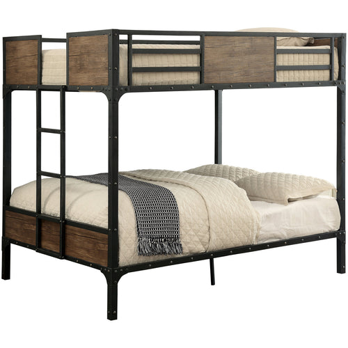 Joie Industrial Full Over Full Bunk Bed in Black - living-essentials