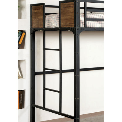 Joie Industrial Twin Over Workstation Bunk Bed in Black - living-essentials