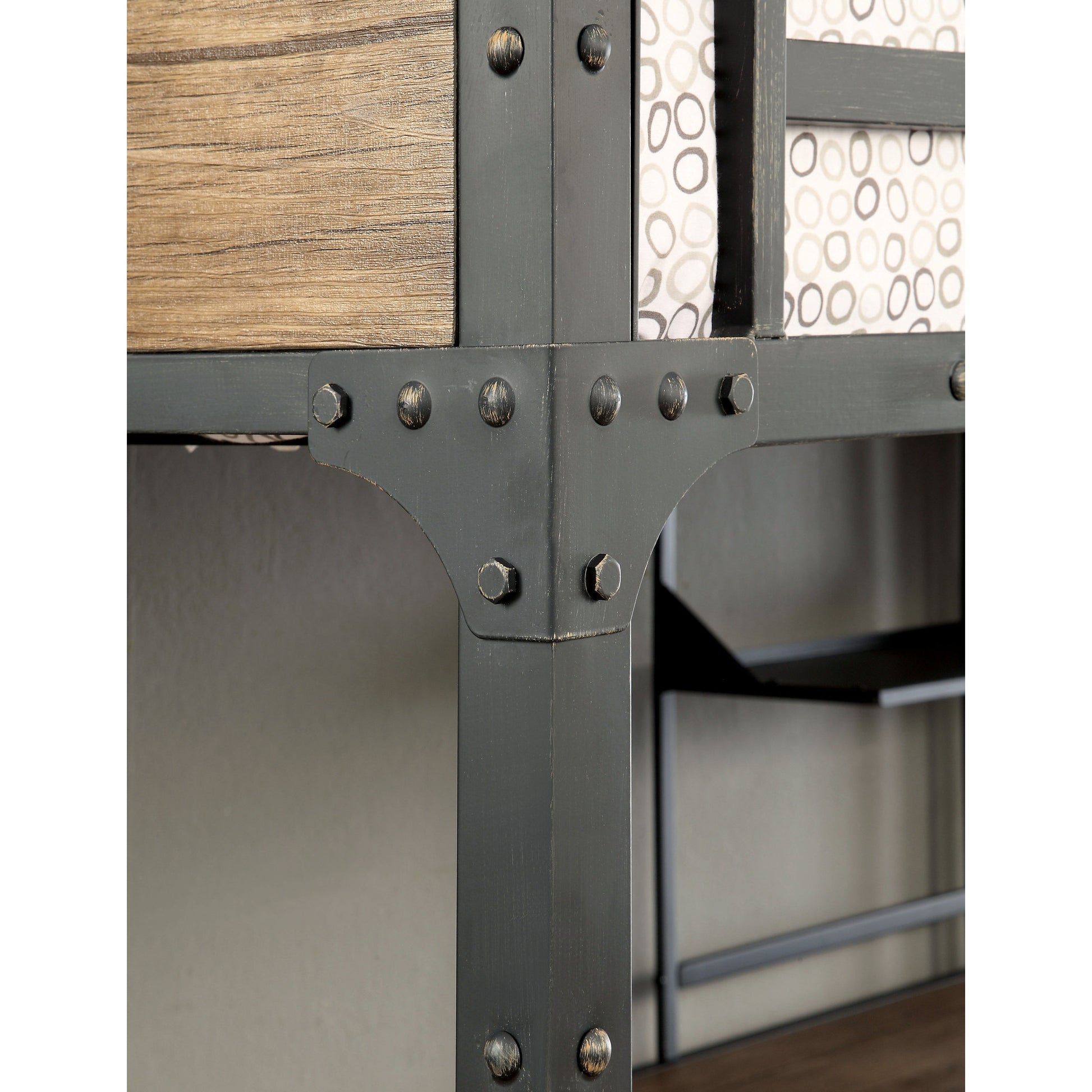 Joie Industrial Twin Over Workstation Bunk Bed in Black - living-essentials