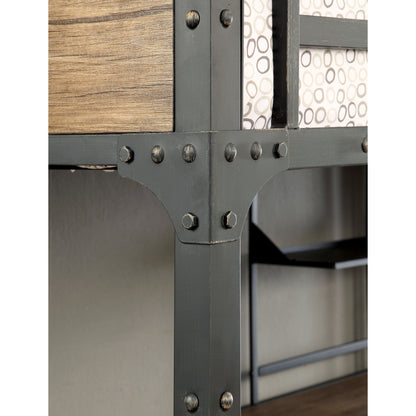 Joie Industrial Twin Over Workstation Bunk Bed in Black - living-essentials