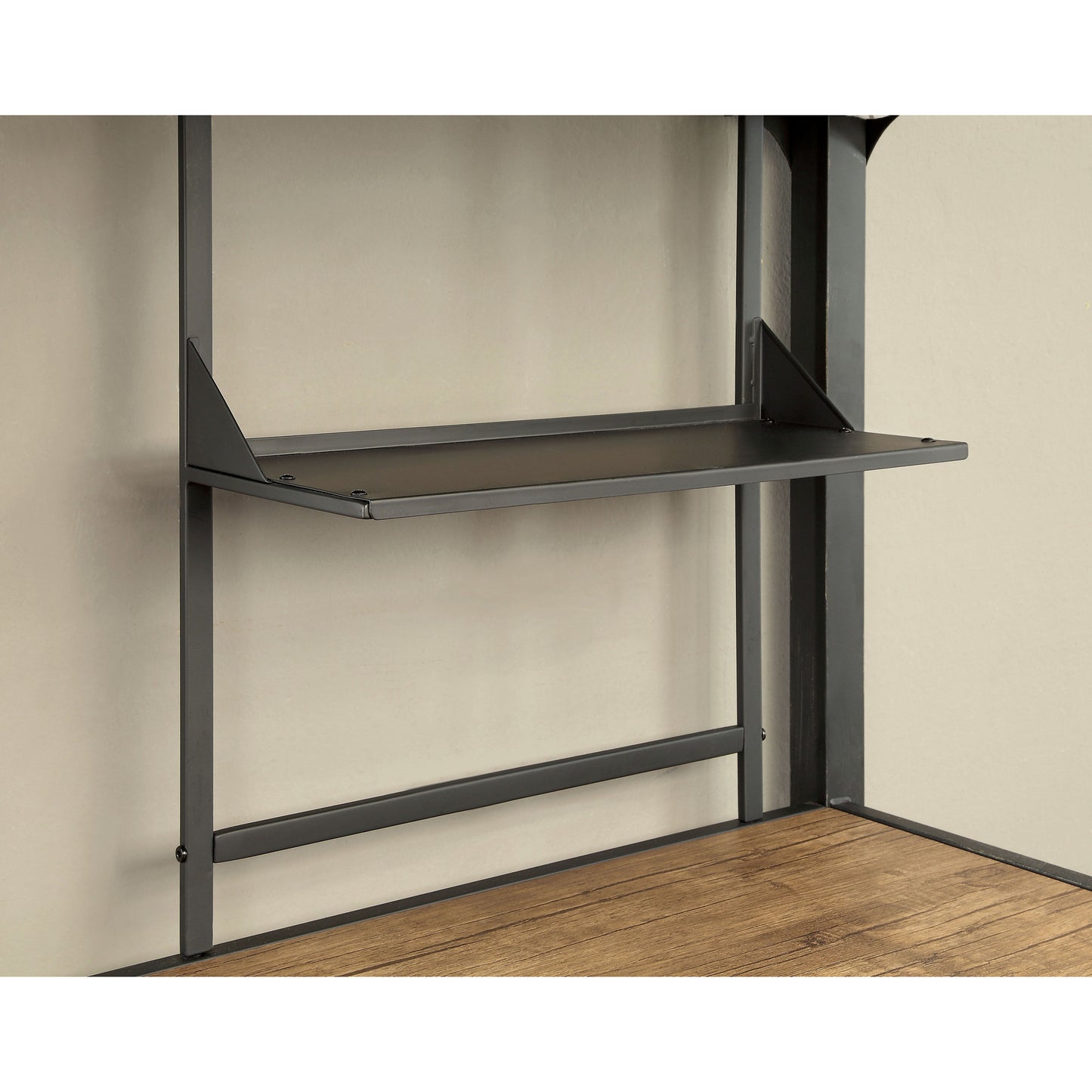 Joie Industrial Twin Over Workstation Bunk Bed in Black - living-essentials