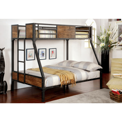 Joie Industrial Twin Over Full Bunk Bed in Black - living-essentials