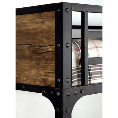 Joie Industrial Twin Over Twin Bunk Bed in Black - living-essentials
