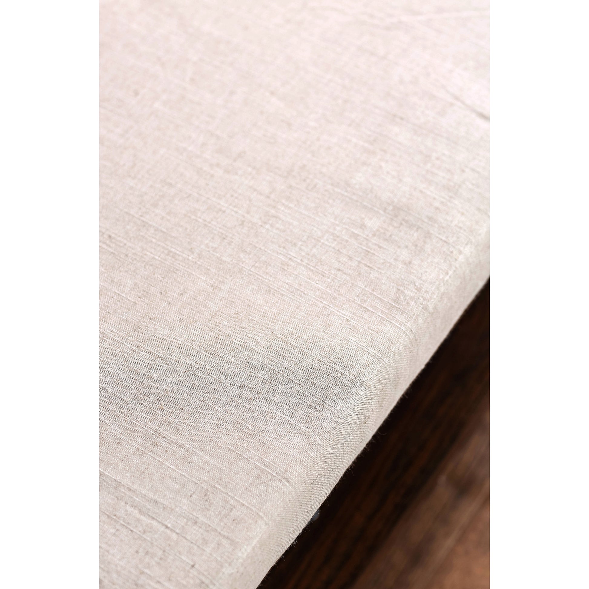Artie Industrial Fabric Bench in Ivory and Light Oak - living-essentials