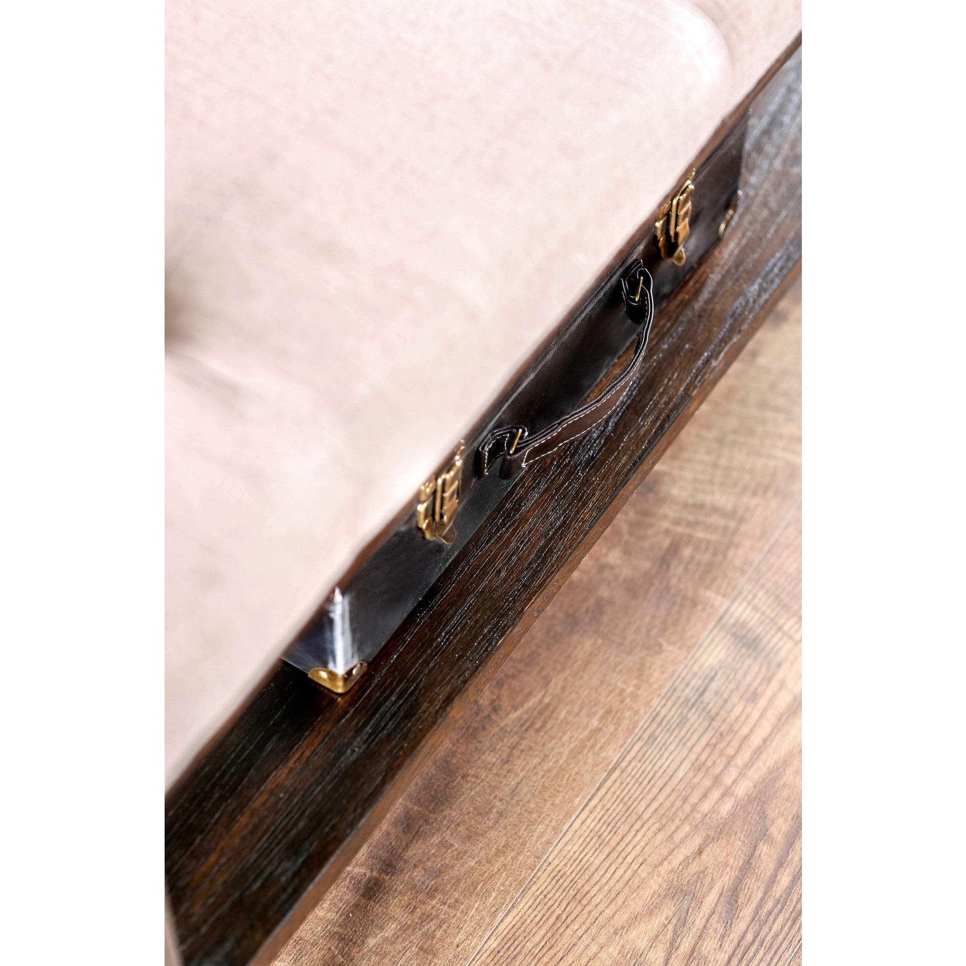 Lonnie Contemporary Tufted Bench in Ivory and Dark Oak - living-essentials