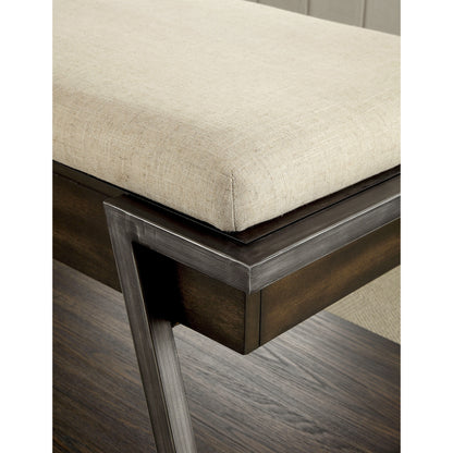 Gianna Industrial Storage Bench in Ivory and Dark Oak - living-essentials