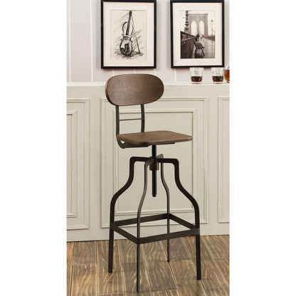 Weston Industrial Swivel Bar Stool in Oak - living-essentials