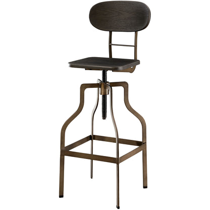 Weston Industrial Swivel Bar Stool in Dark Brown - living-essentials