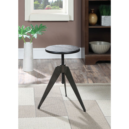 Tennie Industrial Round Swivel Bar Stool in Dark Brown - living-essentials