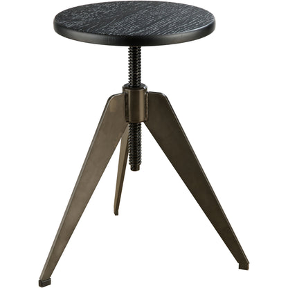 Tennie Industrial Round Swivel Bar Stool in Dark Brown - living-essentials